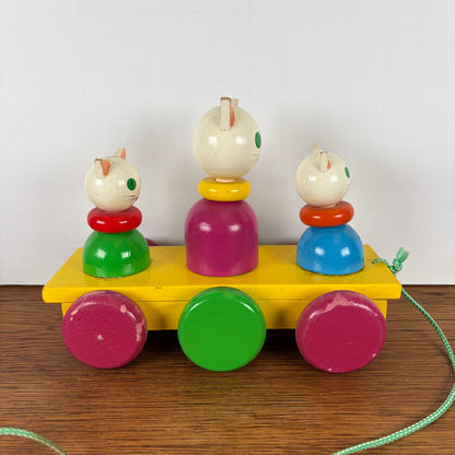 Vintage houten trek katten