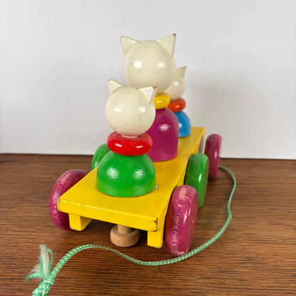 Vintage houten trek katten