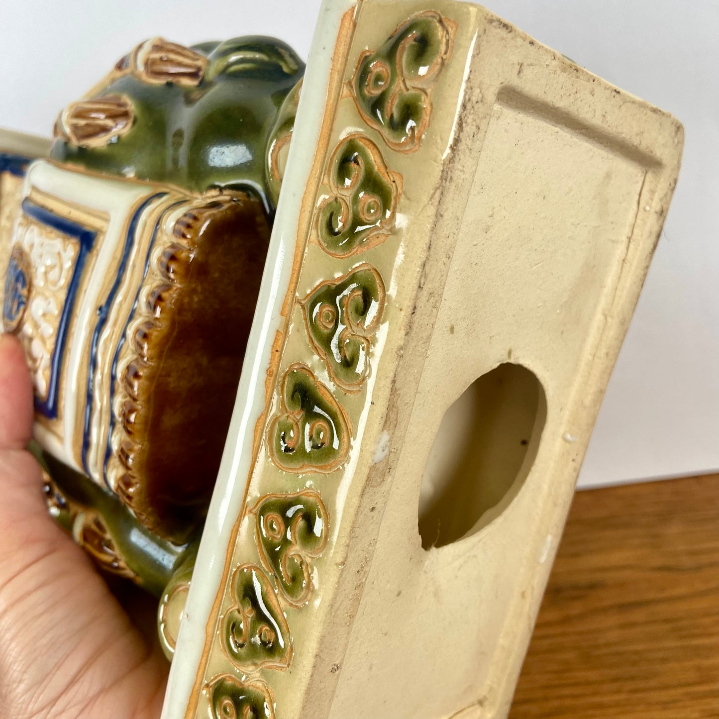 Vintage plantentafel keramieken olifant