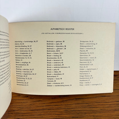 Vintage boekje EHBO in beeld