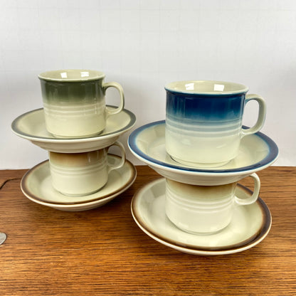 Set van 4 vintage kop en schotels