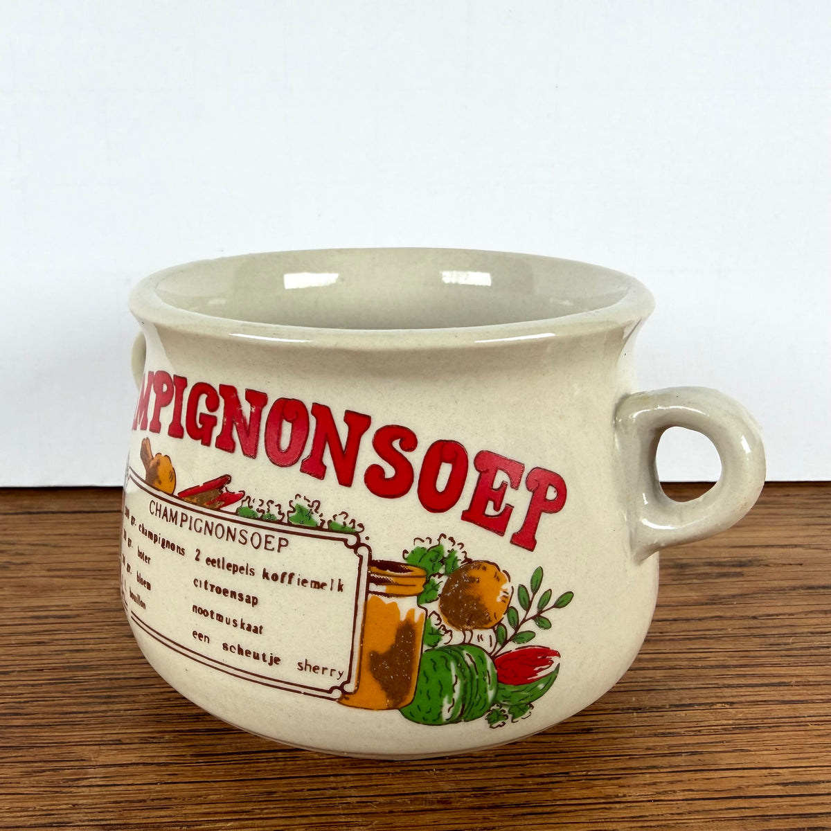 Vintage soepkom  recept champignonsoep