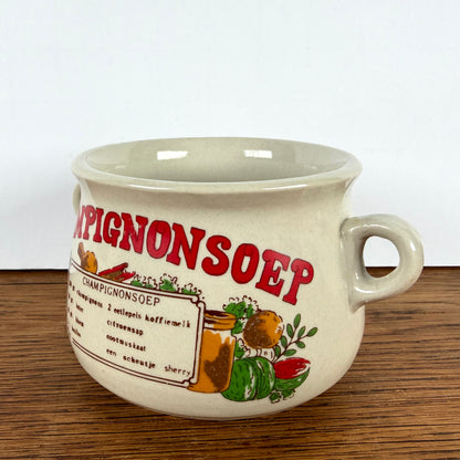 Vintage soepkom  recept champignonsoep