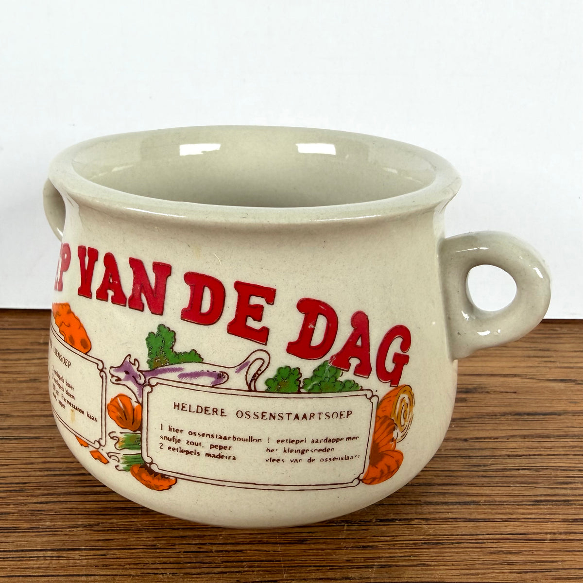 Vintage soepkom Soep van de dag