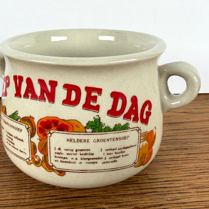 Vintage soepkom Soep van de dag