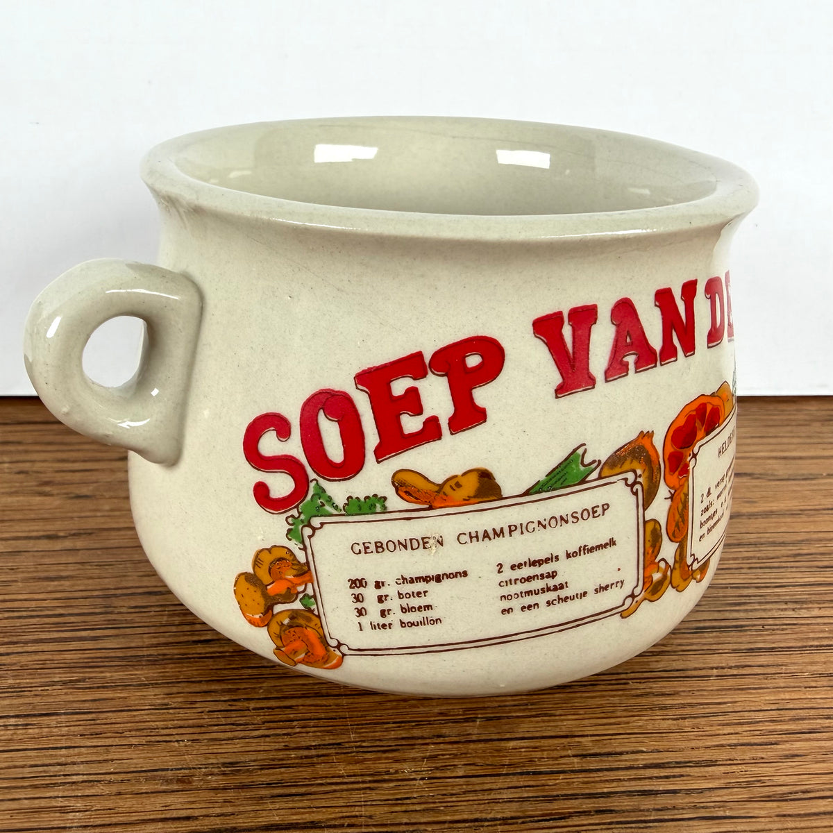 Vintage soepkom Soep van de dag