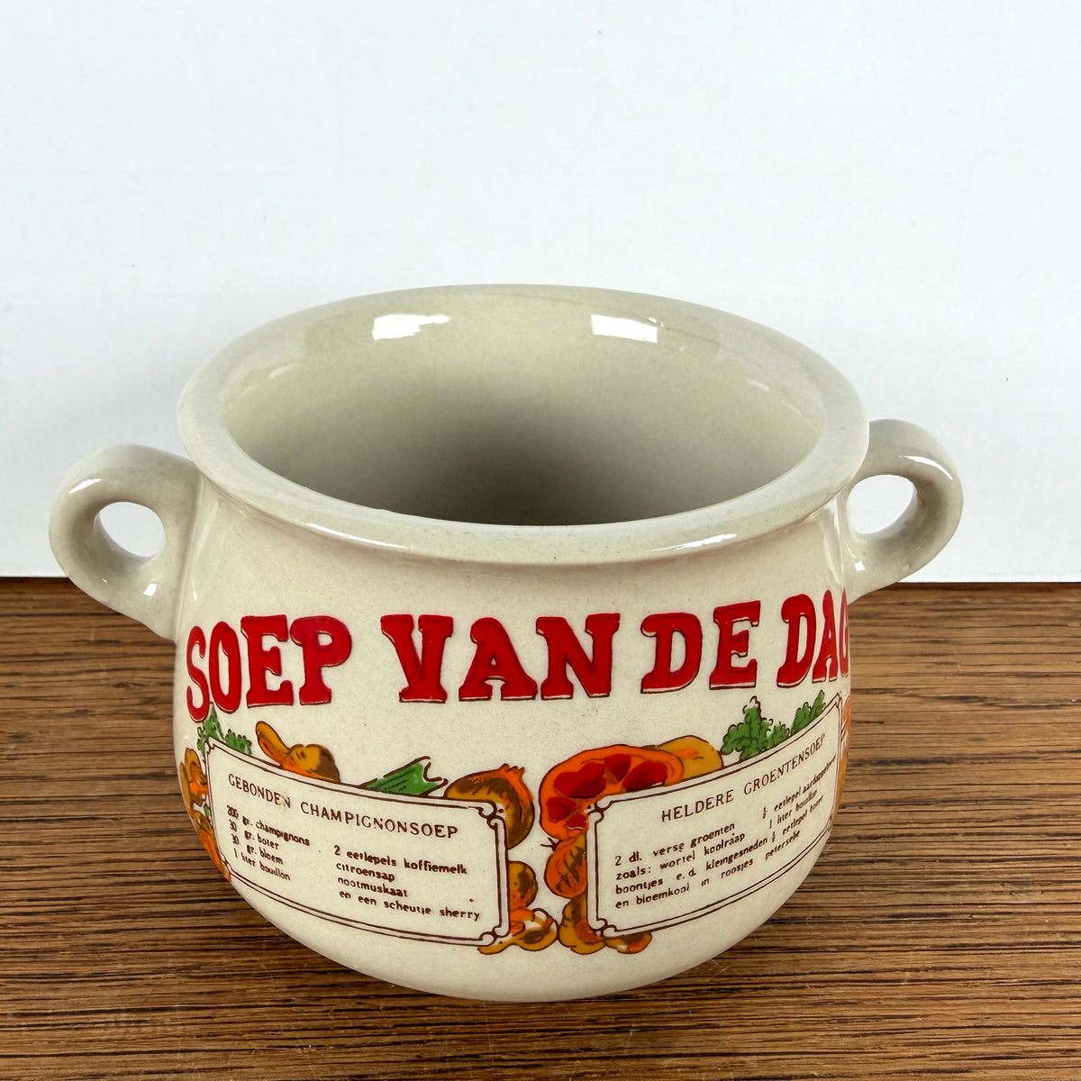 Vintage soepkom Soep van de dag