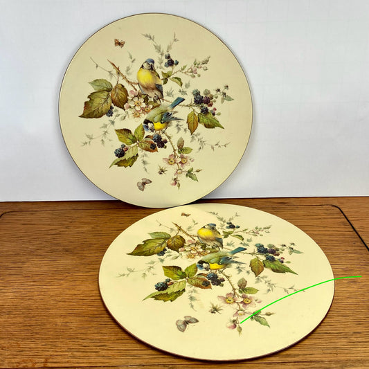 Vintage borden onderzetters met vogels
