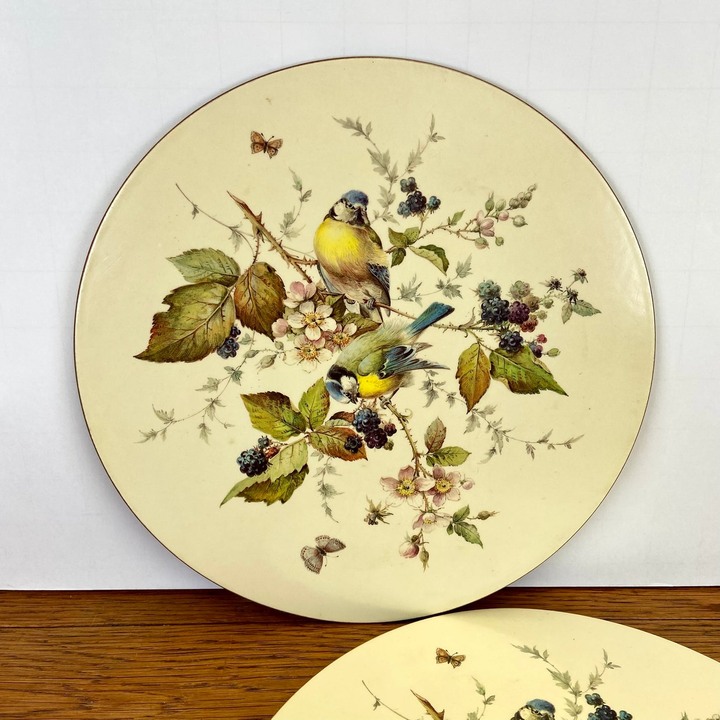 Vintage borden onderzetters met vogels