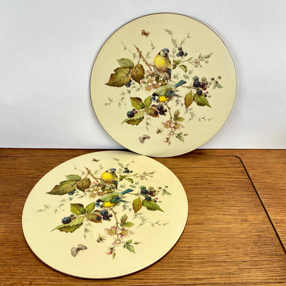 Vintage borden onderzetters met vogels