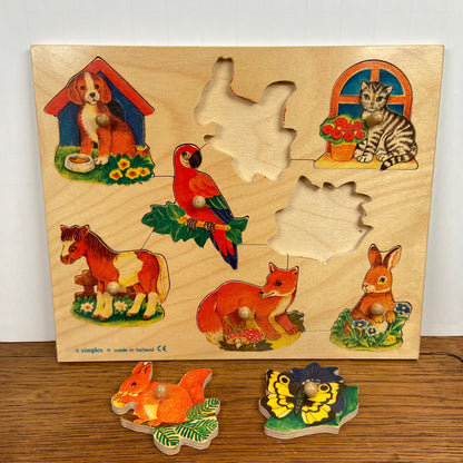 Houten puzzel met dieren