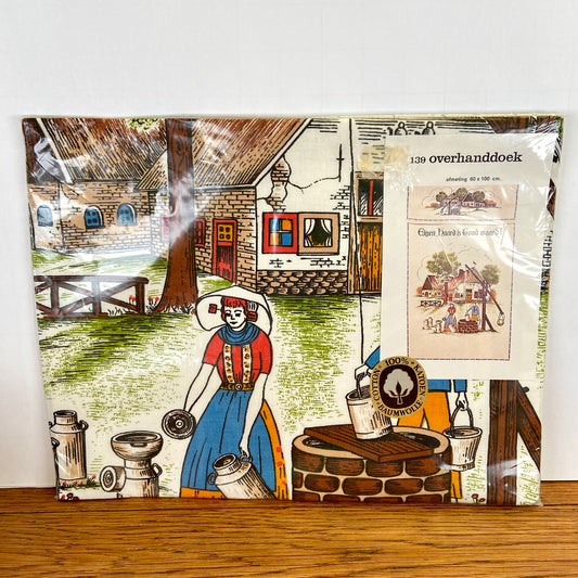 Vintage overhanddoek Eigen Haard is Goud Waard