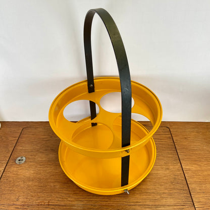 Vintage geel flessenrek