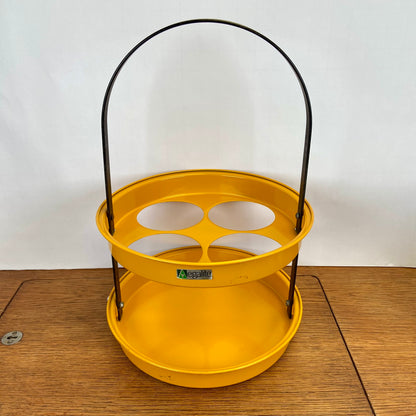 Vintage geel flessenrek
