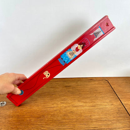 Vintage breinaalden doosje rood