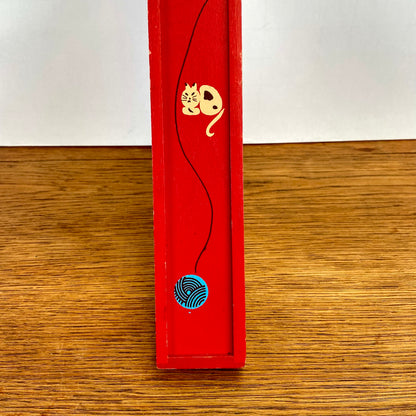 Vintage breinaalden doosje rood