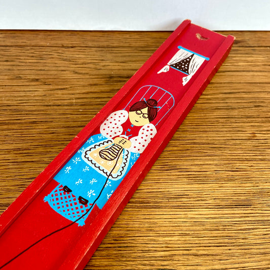 Vintage breinaalden doosje rood