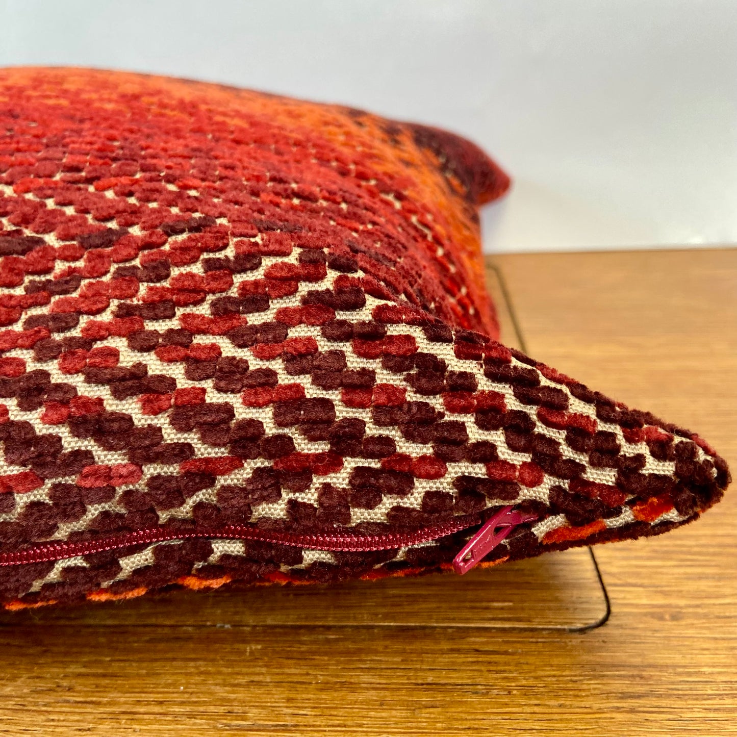 Retro kussen oranje-rood