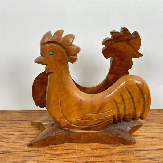 Houten brievenhouder haan