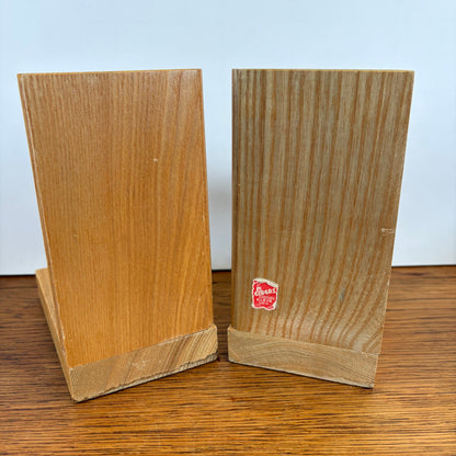 Vintage houten boekensteunen kabouters