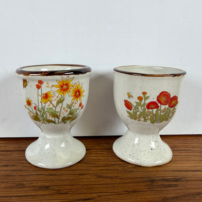 Vintage eierdopjes wilde bloemen
