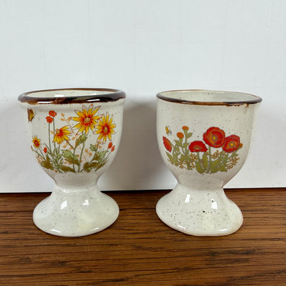 Vintage eierdopjes wilde bloemen