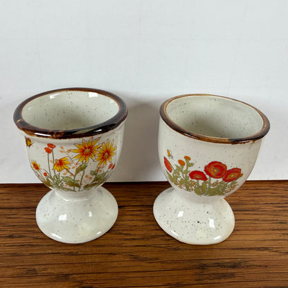 Vintage eierdopjes wilde bloemen