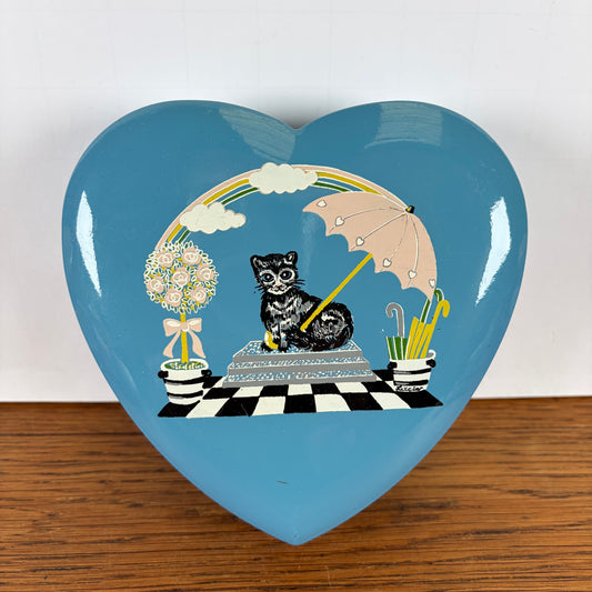 Vintage hartjes blik kat