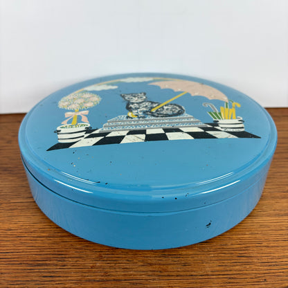 Vintage bewaartrommel kat