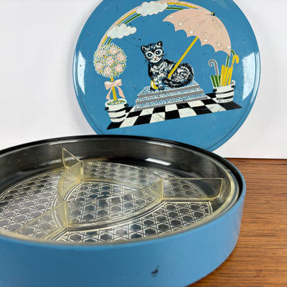 Vintage bewaartrommel kat