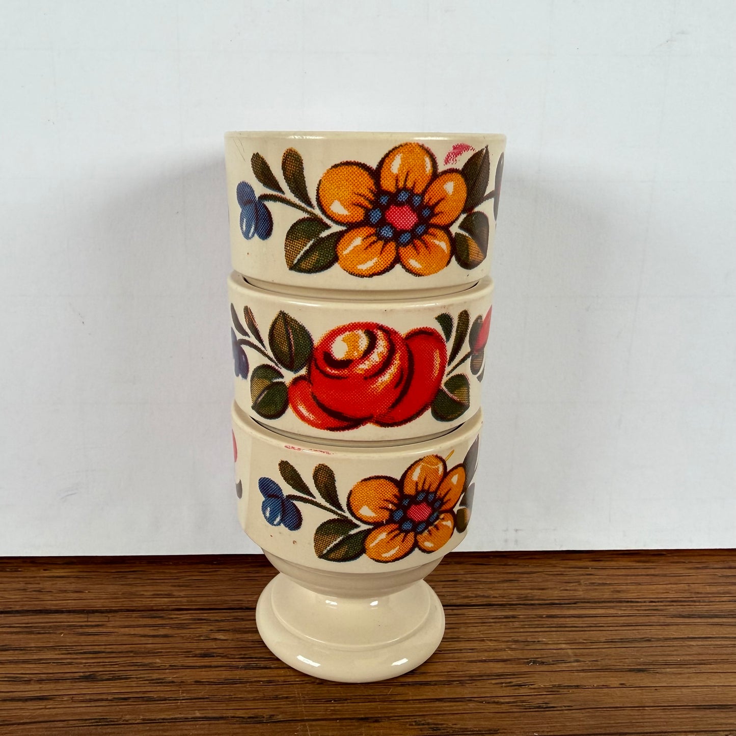 Vintage Emsa eierdopjes bloem