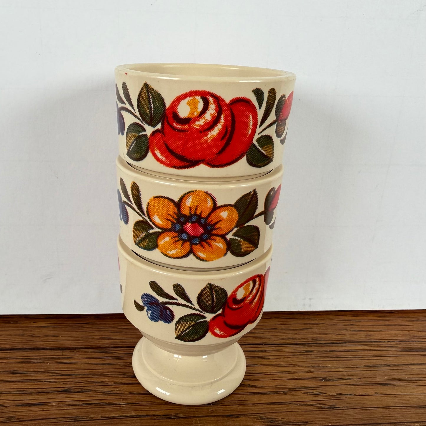 Vintage Emsa eierdopjes bloem