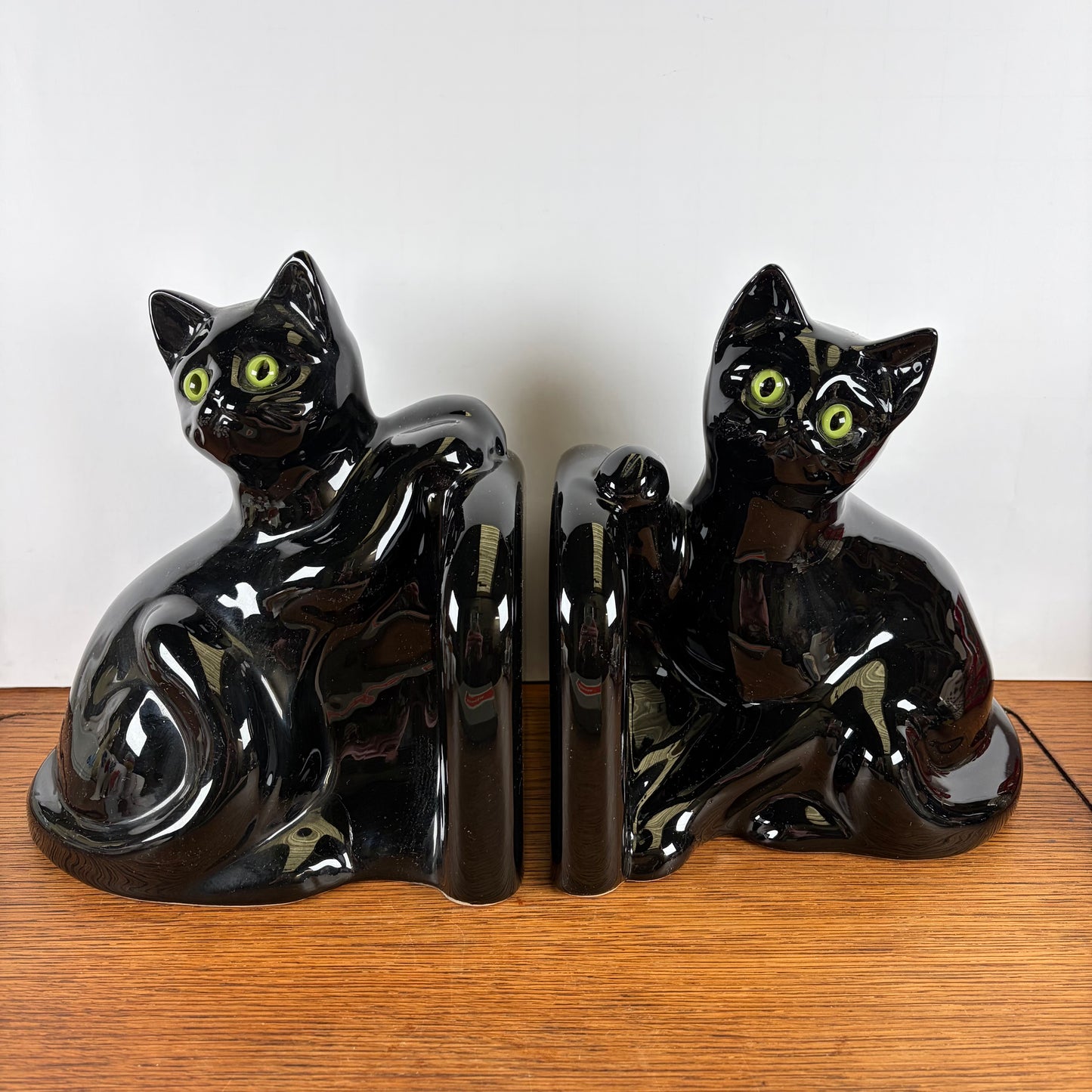 VIntage keramieken boekensteunen katten