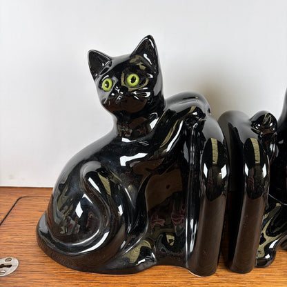VIntage keramieken boekensteunen katten