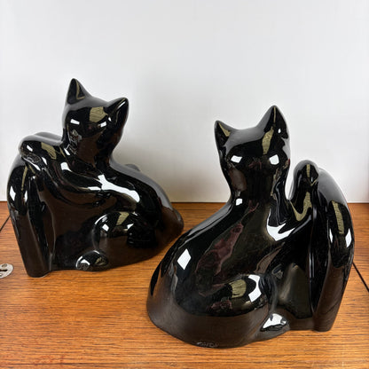 VIntage keramieken boekensteunen katten