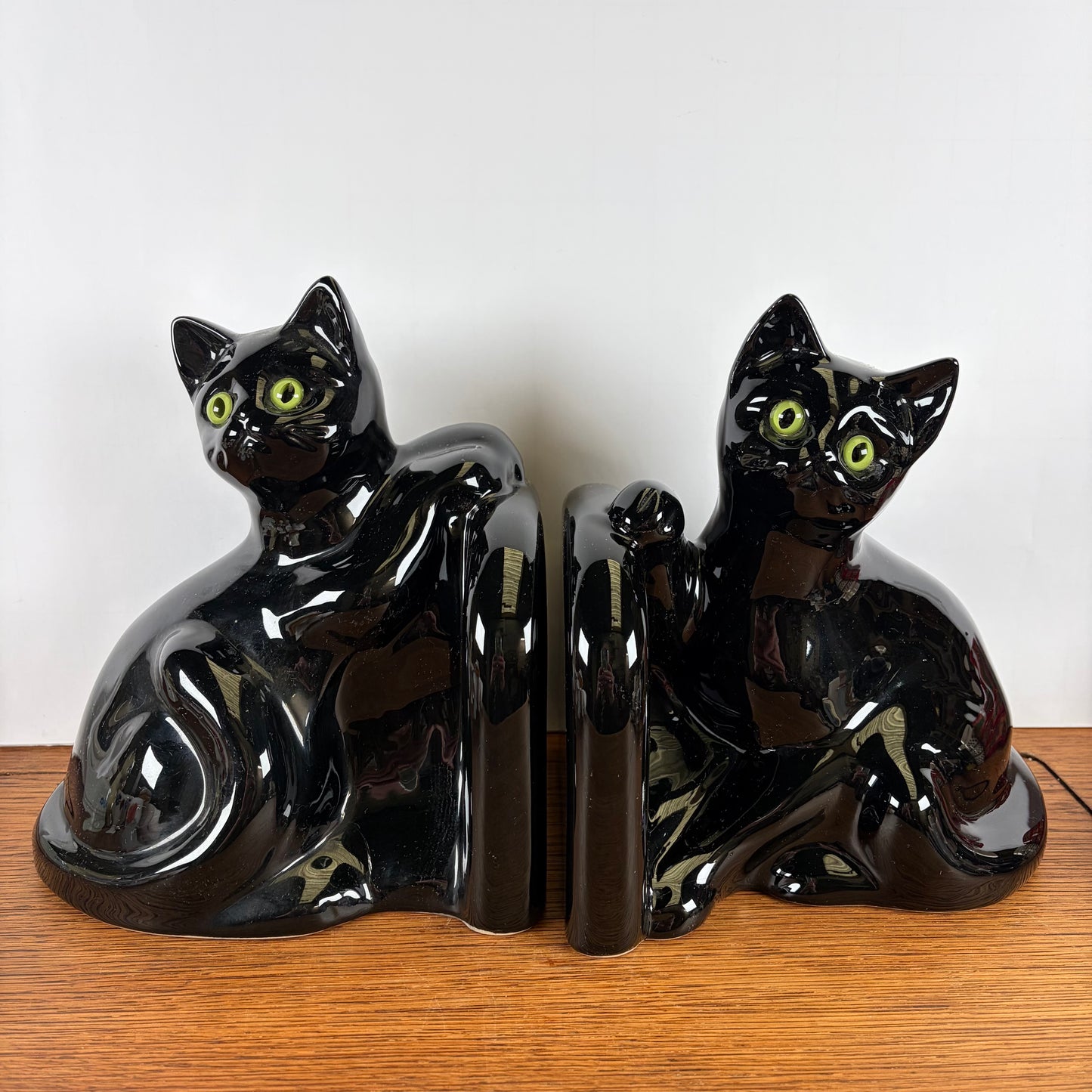 VIntage keramieken boekensteunen katten