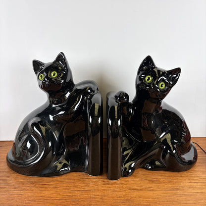 VIntage keramieken boekensteunen katten