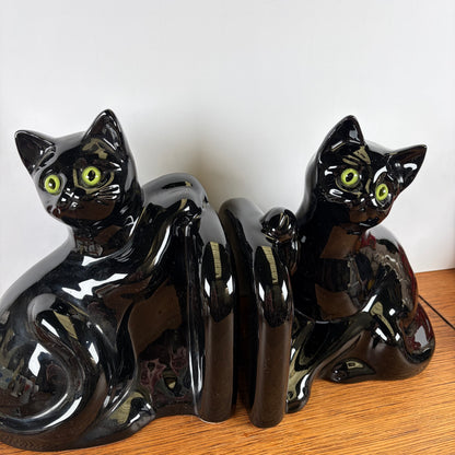 VIntage keramieken boekensteunen katten