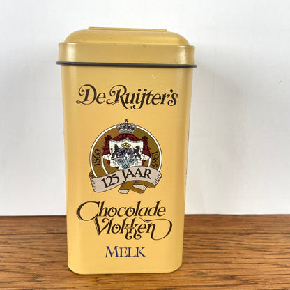 Vintage de Ruijter blikje Chocolade vlokken melk