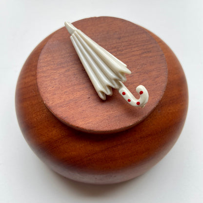 Vintage broche paraplu wit