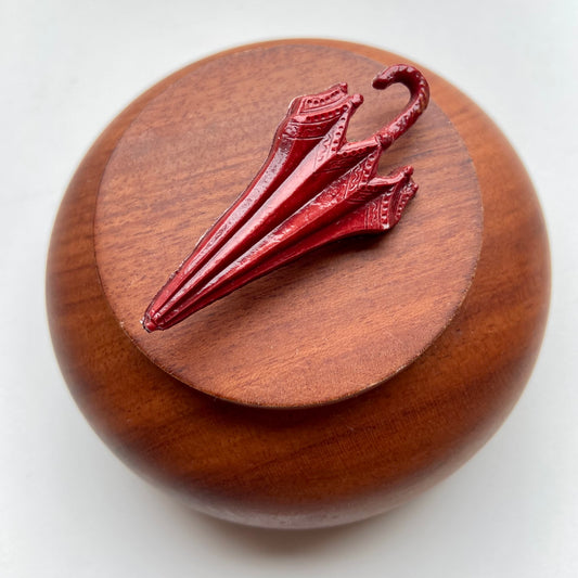 Vintage broche paraplu bordeaux