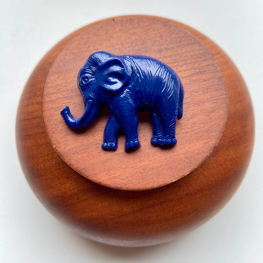 Vintage broche blauwe olifant