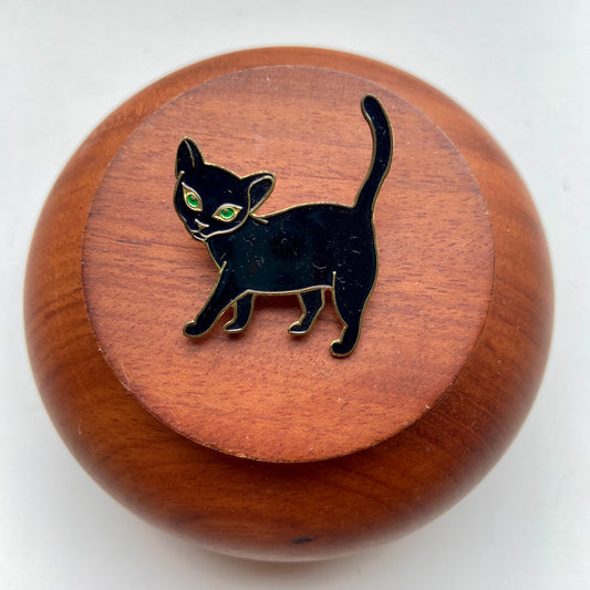 Vintage broche zwarte kat