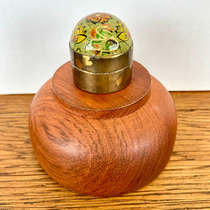 Vintage pillendoosje bol lichtgroen