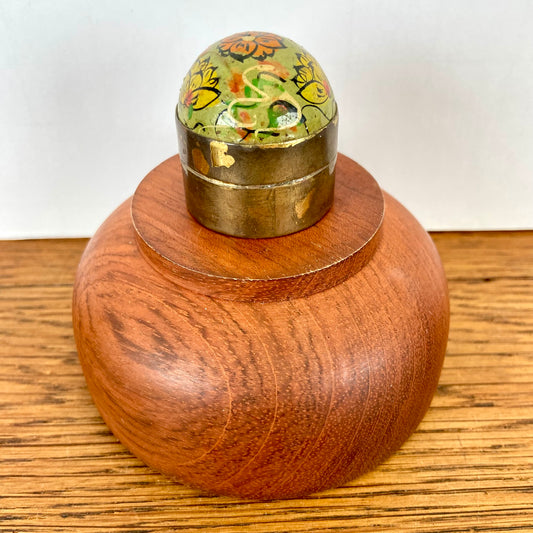 Vintage pillendoosje bol lichtgroen