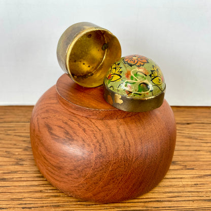 Vintage pillendoosje bol lichtgroen