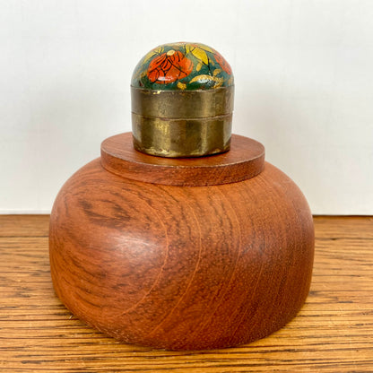 Vintage pillendoosje bol donkergroen