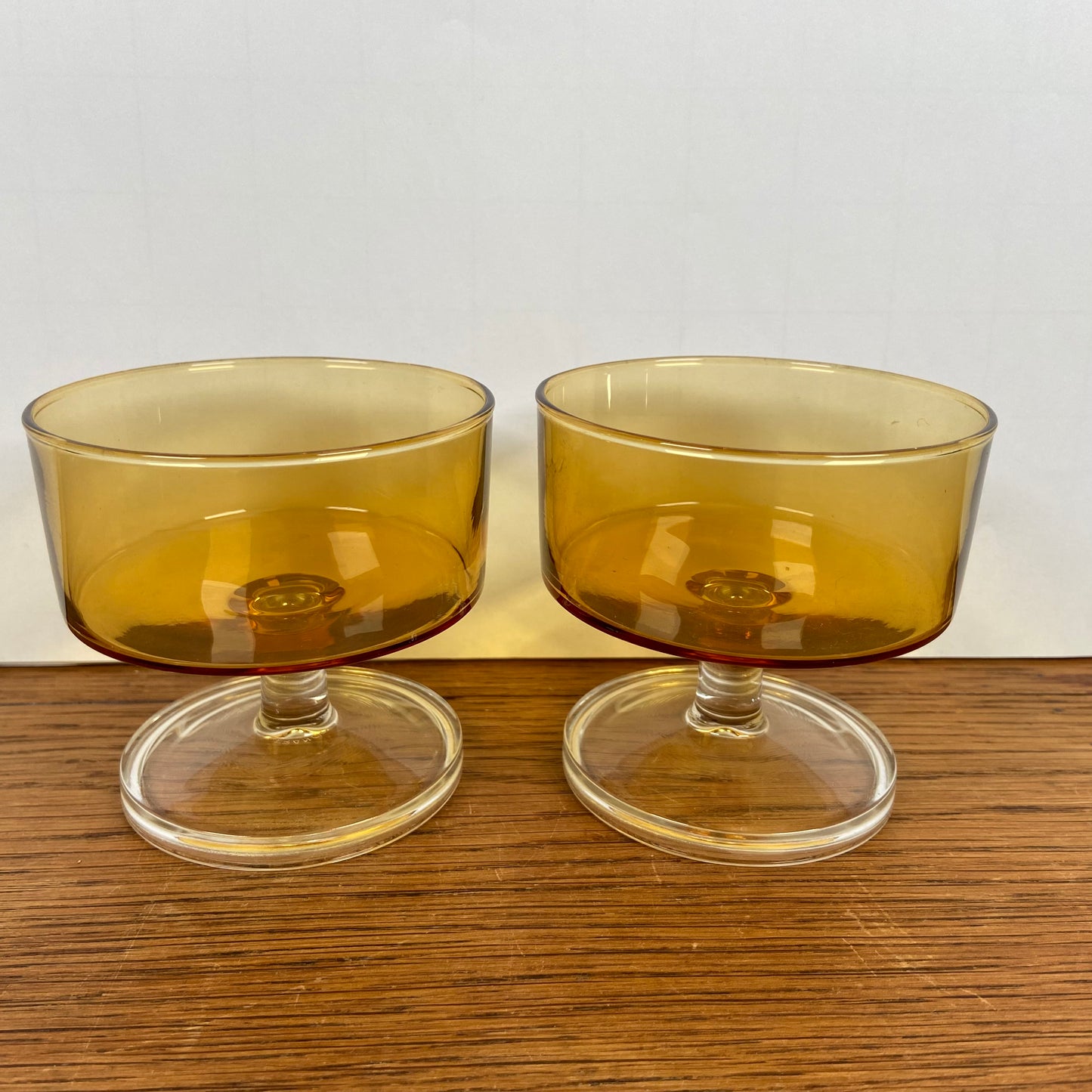 Vintage Luminarc dessert glazen Amber