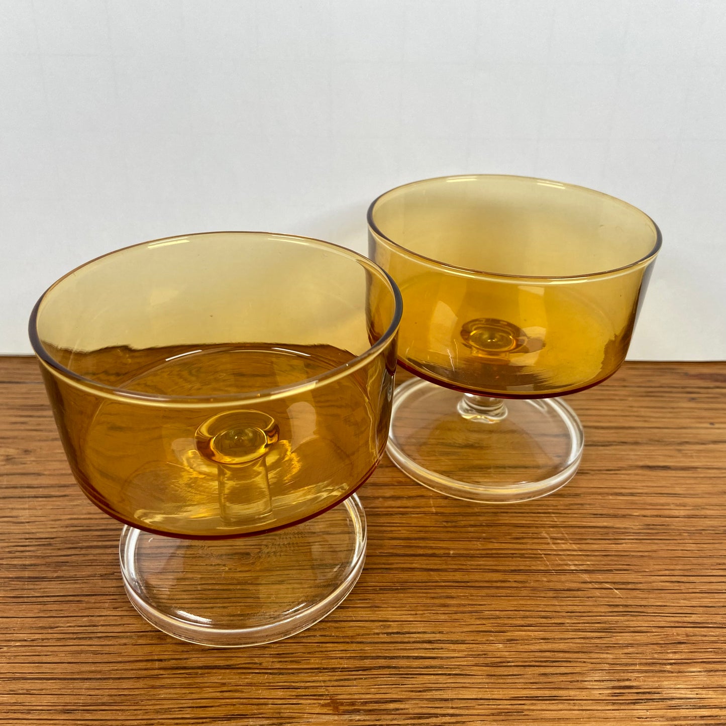 Vintage Luminarc dessert glazen Amber