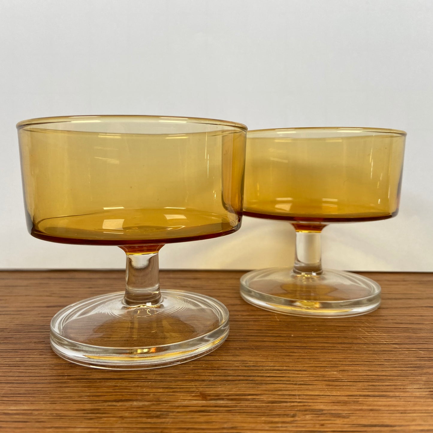 Vintage Luminarc dessert glazen Amber